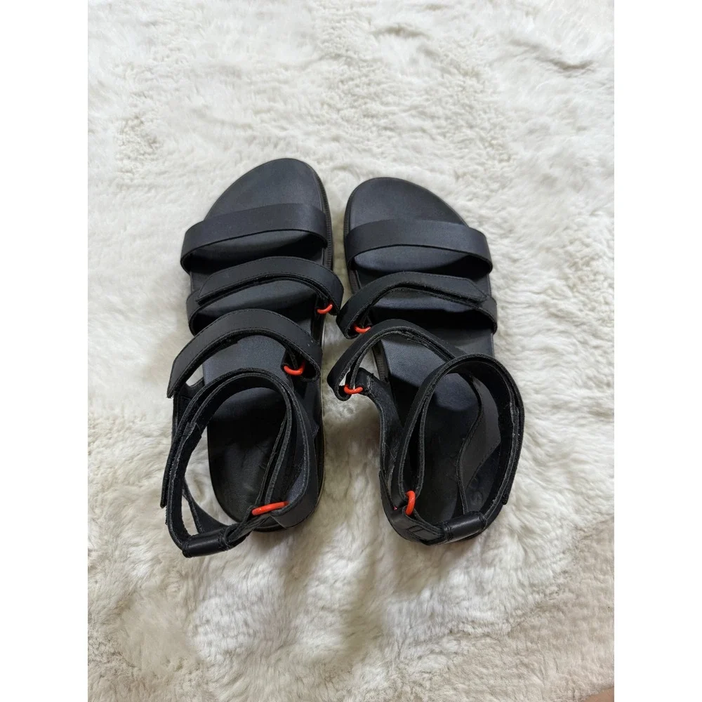 Sorel Roaming Multi Strap Sandal Size 7 Black Leather Sporty NL4269-010